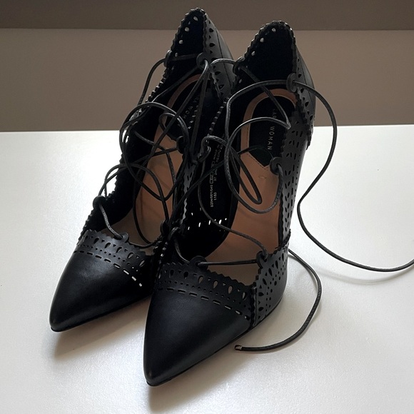 Zara Black Lace Up Heels - Picture 6 of 6